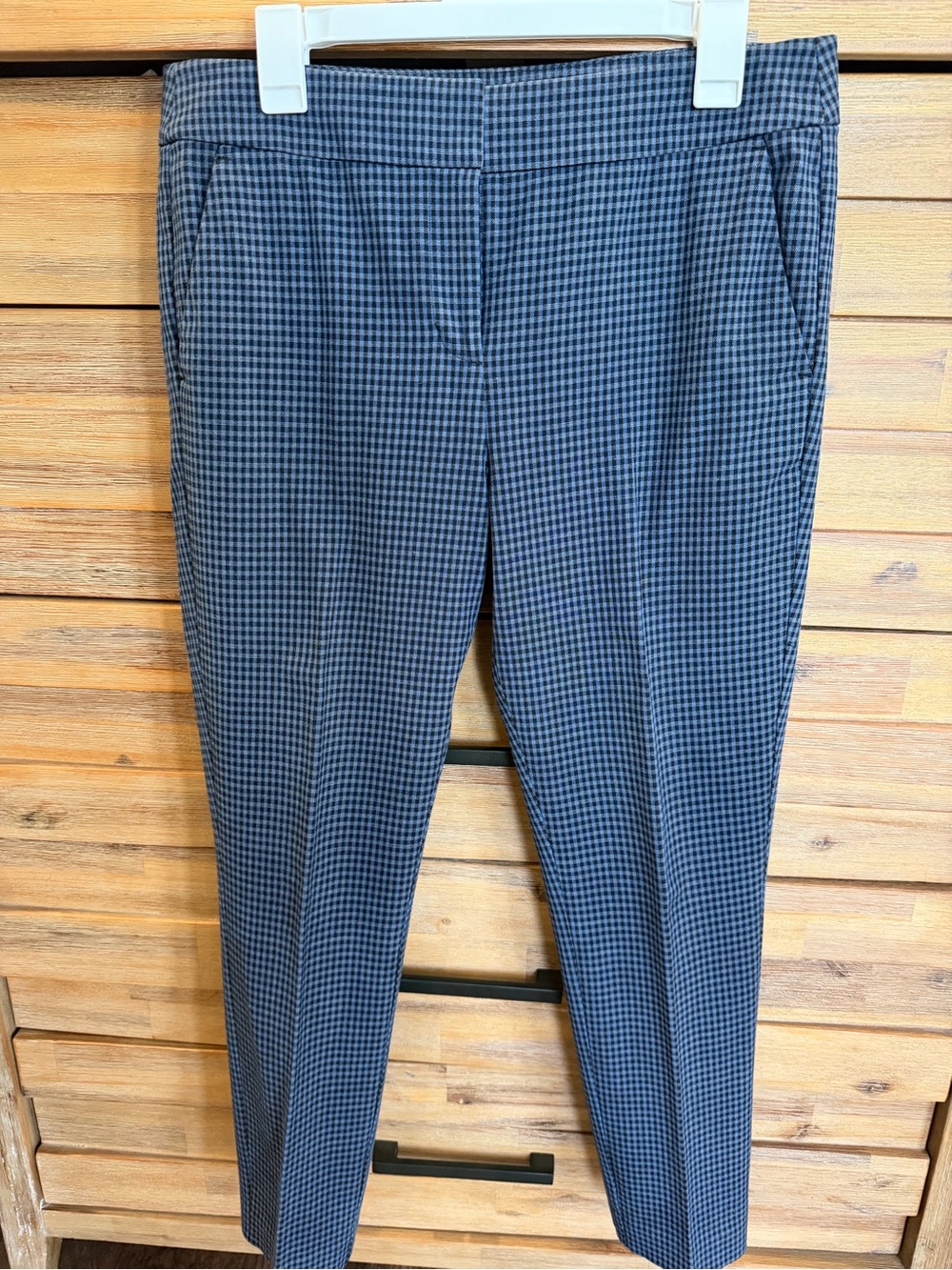 LOFT Navy & Black Micro Houndstooth Ankle Pants